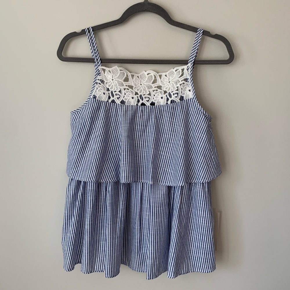 NWT Zara Sleeveless Top with Lace Detail Size S